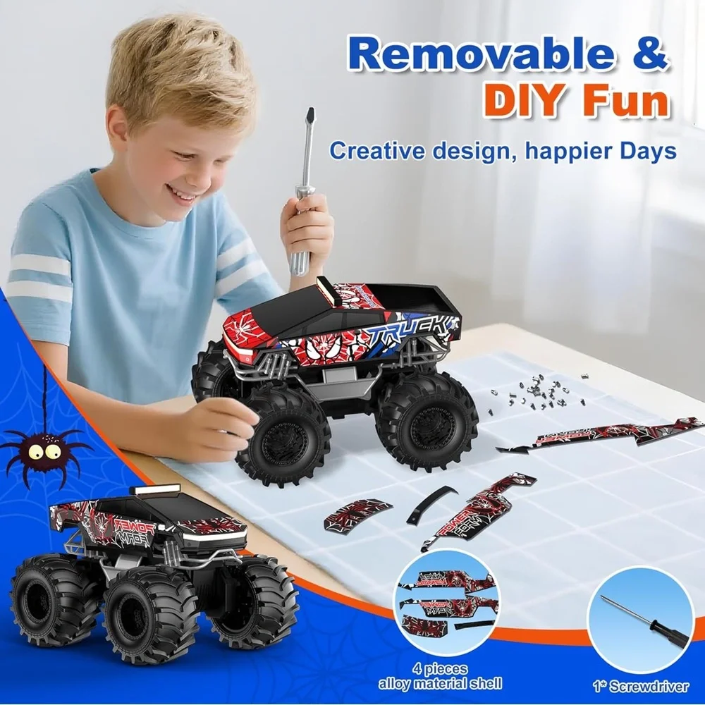 Amphibious Spiderman Remote Control Monster Truck Toy - Red and Black NIB